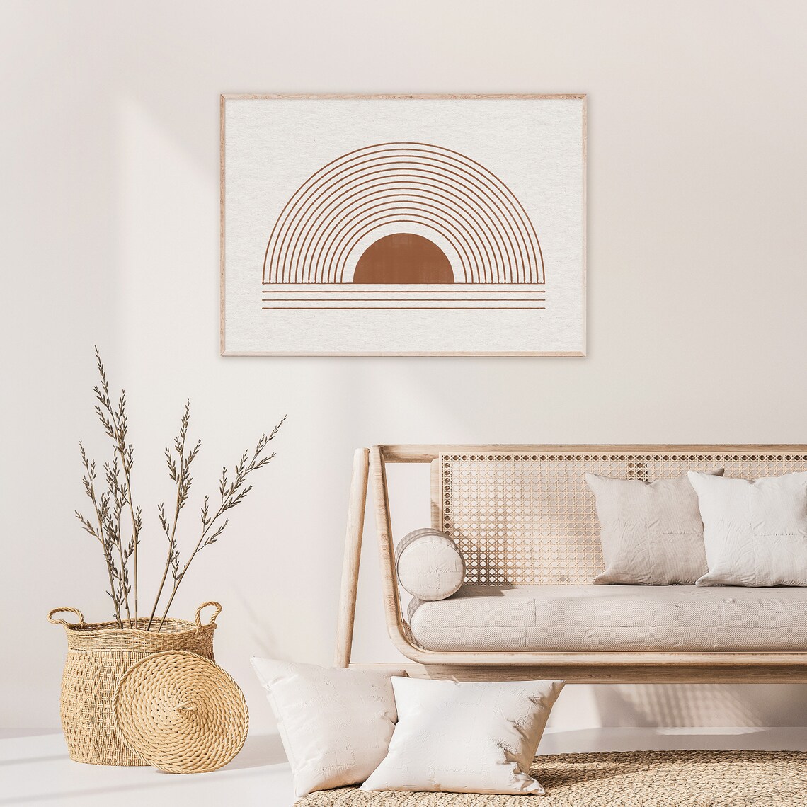Sun Geometric Abstract Line Art Art Print - Image 3