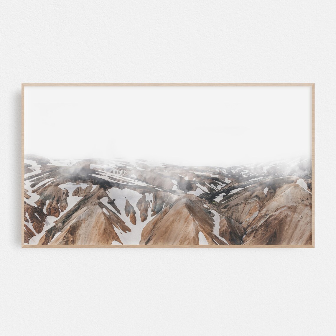 Iceland Misty Rhyolite Mountains Snow Peaks Winter Landscape Poster