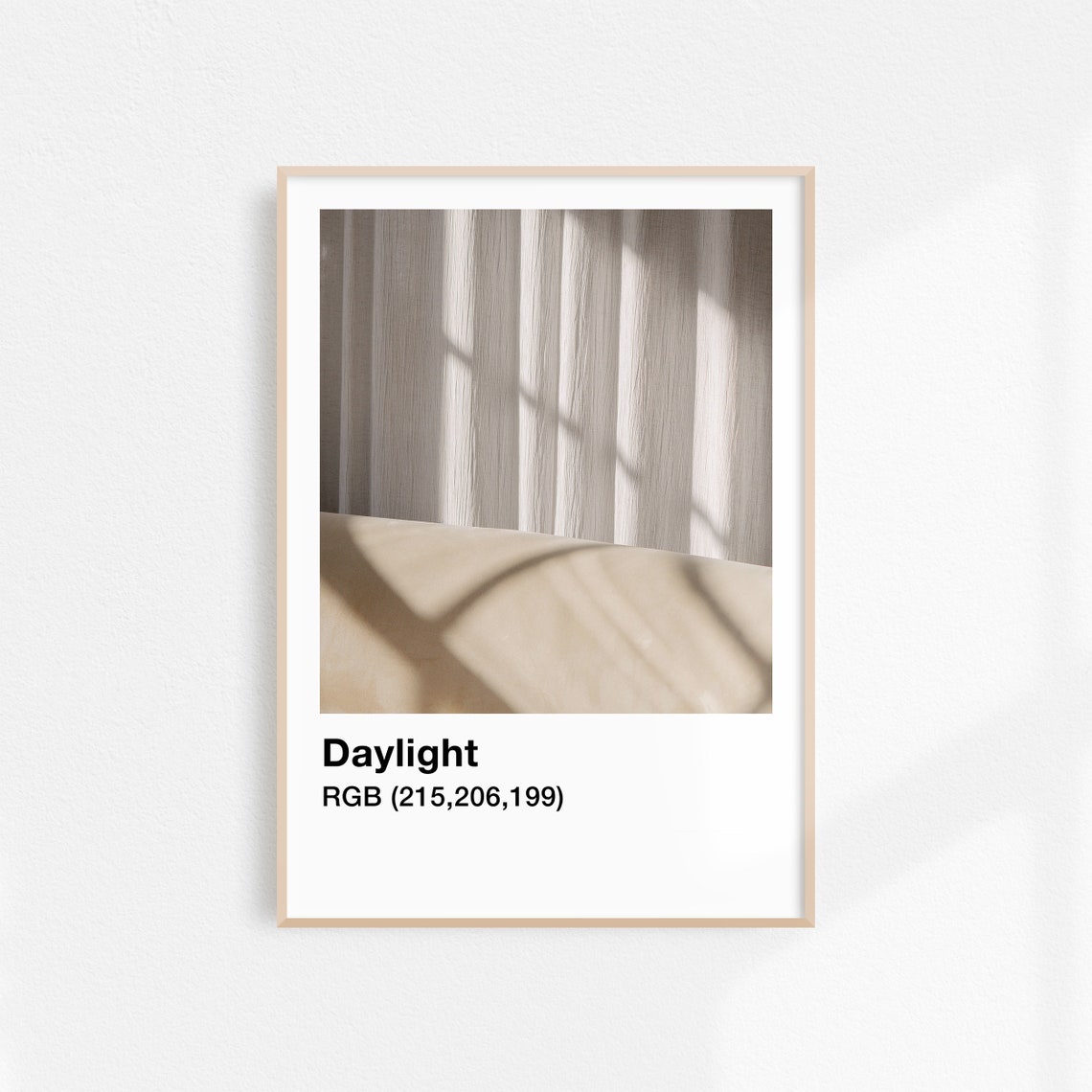 Daylight Soft Beige Curtain Shadow Minimalist Neutral Poster