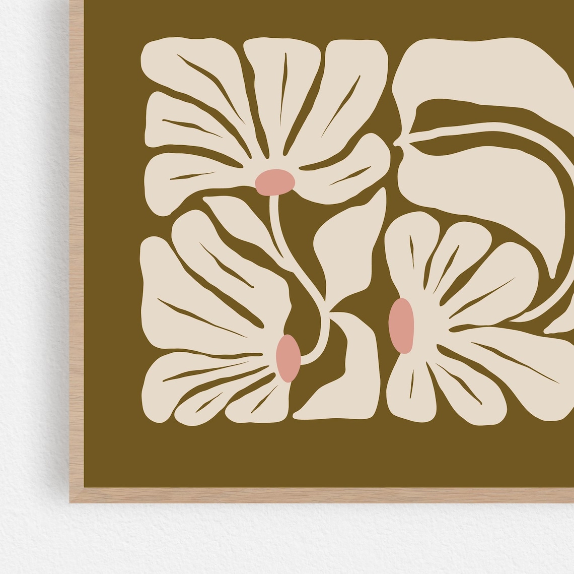 Floral Japandi Art Print, Boho Neutral Botanical - Image 2