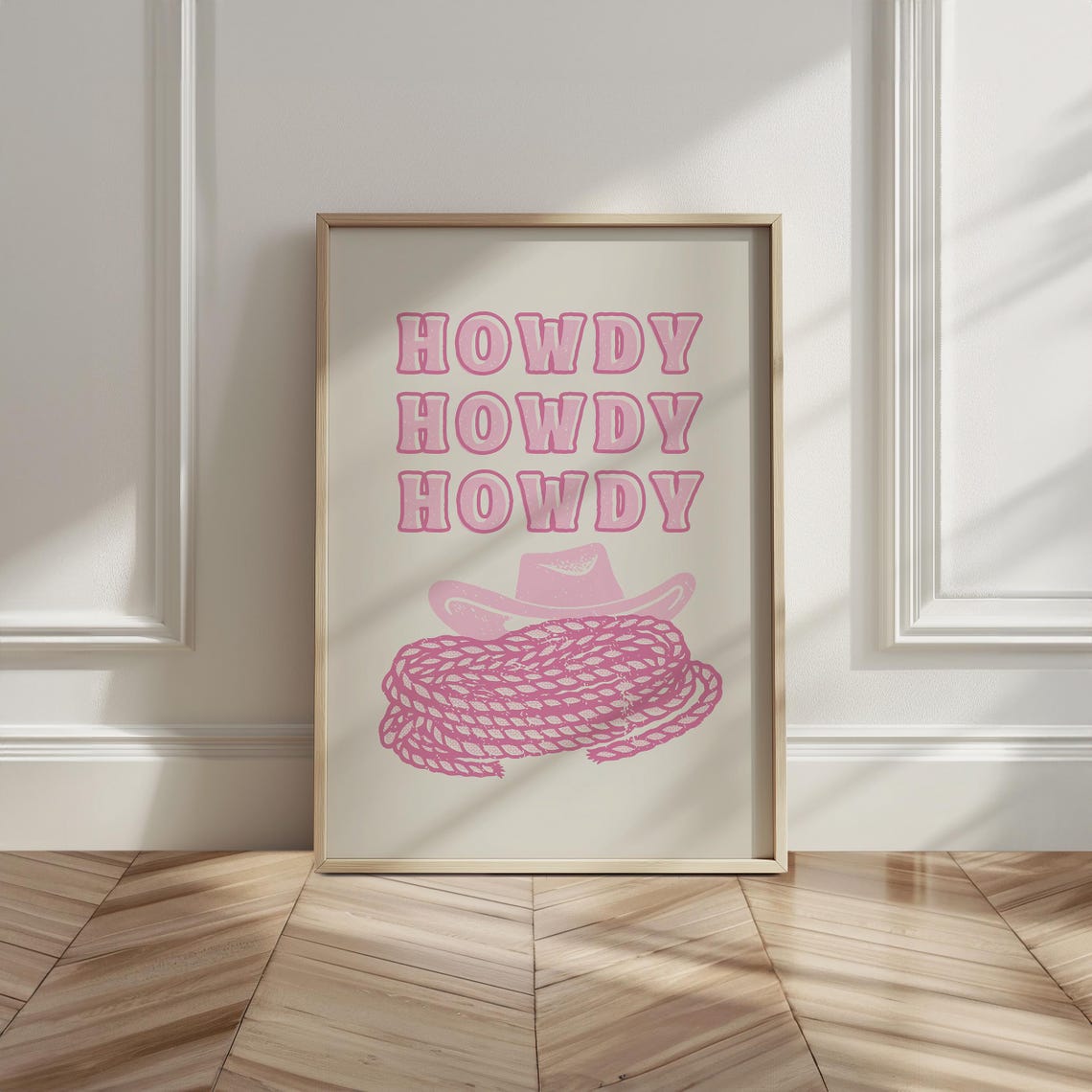 Pink Howdy Poster Western Wall Art Howdy Poster Retro Cowgirl Art For Teen Bedroom Wild West Print Pink Cowgirl Hat Art - Image 6