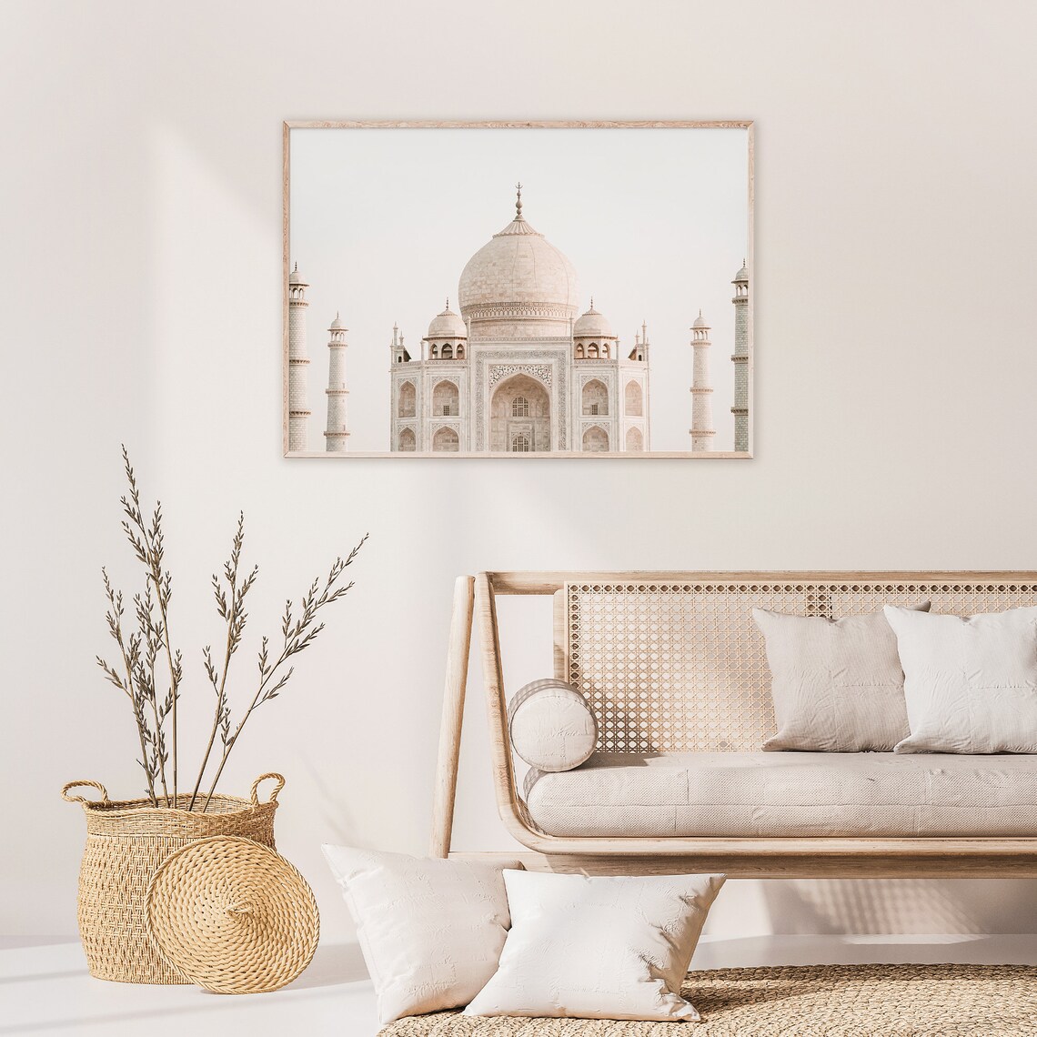 Taj Mahal Ivory White Dome and Minarets Agra India Photography Poster - Image 2