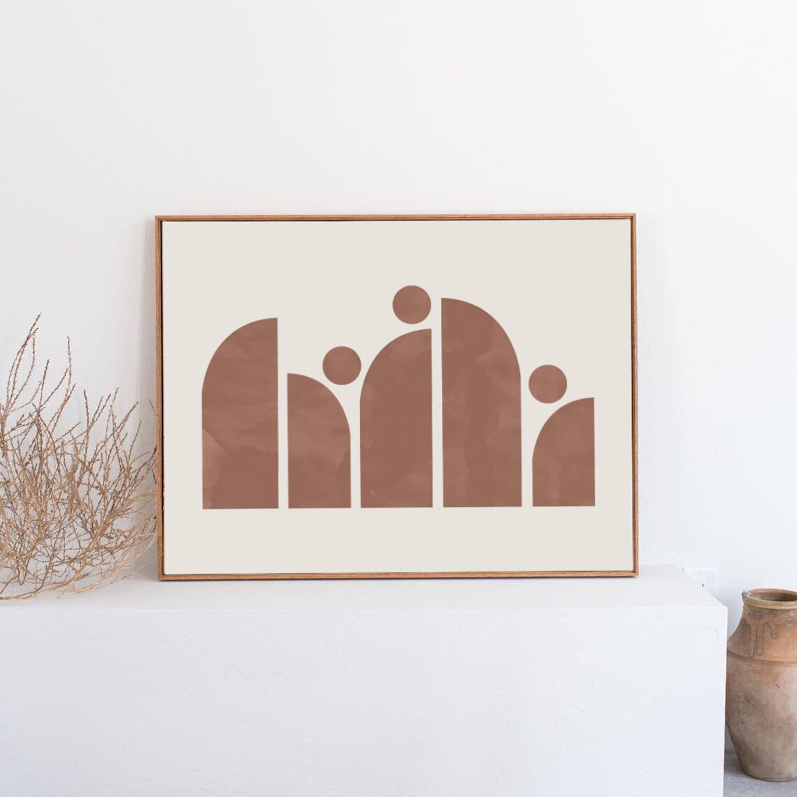 Terracotta Arches Abstract Geometric Mid Century Modern Poster - Image 3