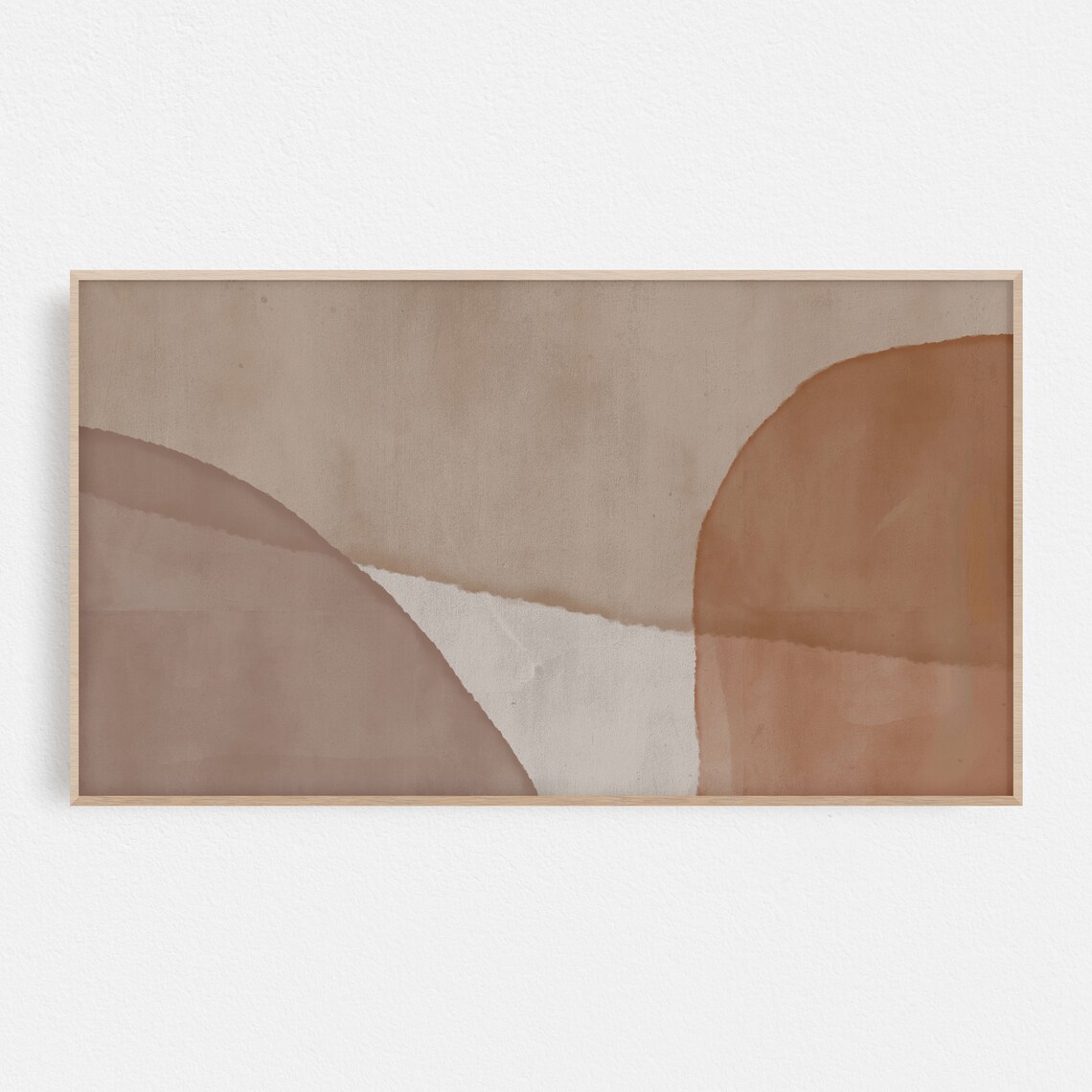 Terracotta Watercolor Abstract Print, Mid Century