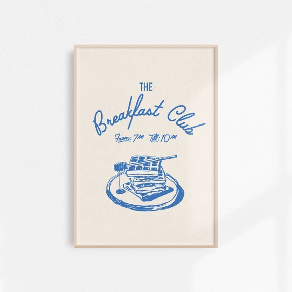Breakfast Club Art Print, Hand-Drawn Kitchen Decor