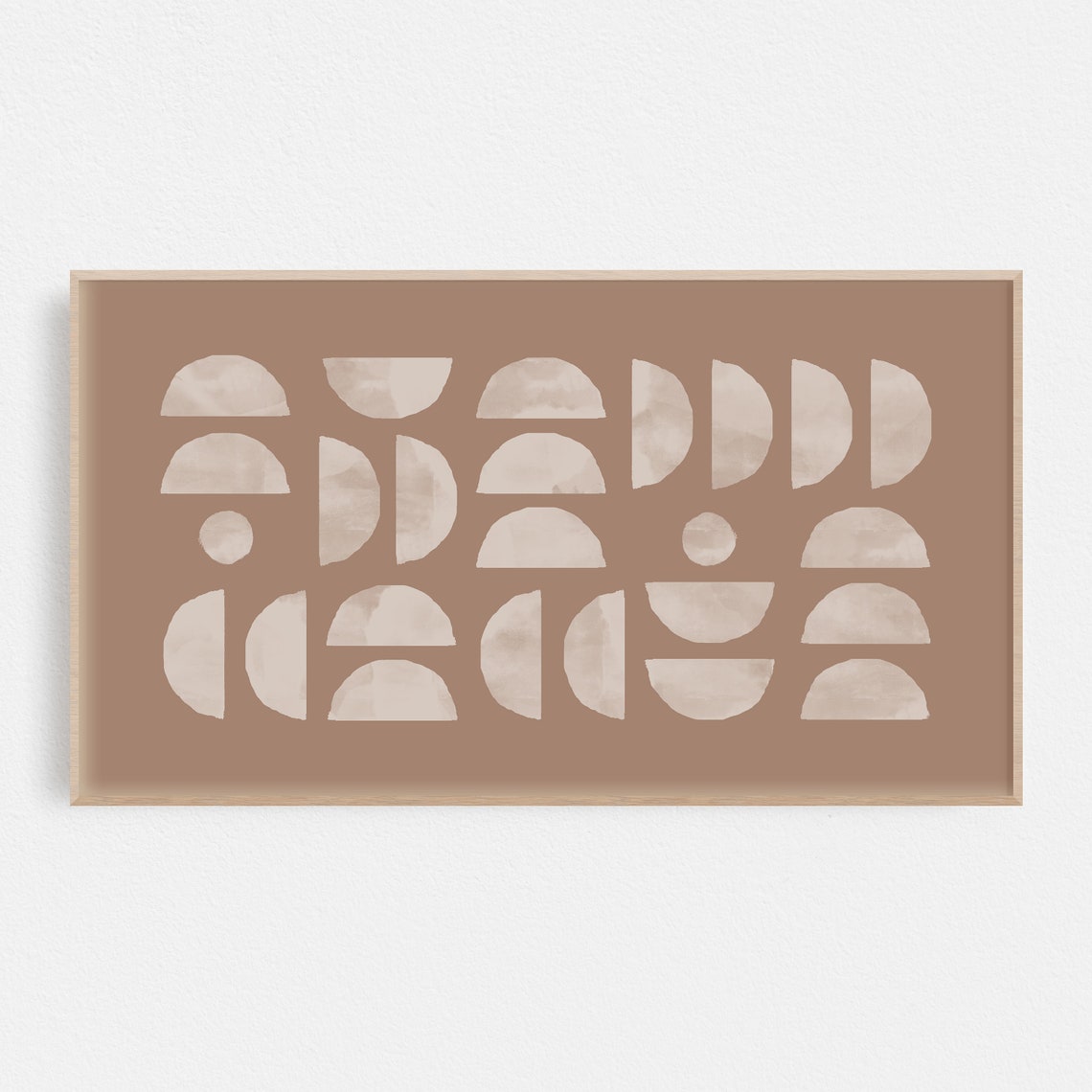 Terracotta Geometric Half Circle Modern Mid Century Wall Decor Poster
