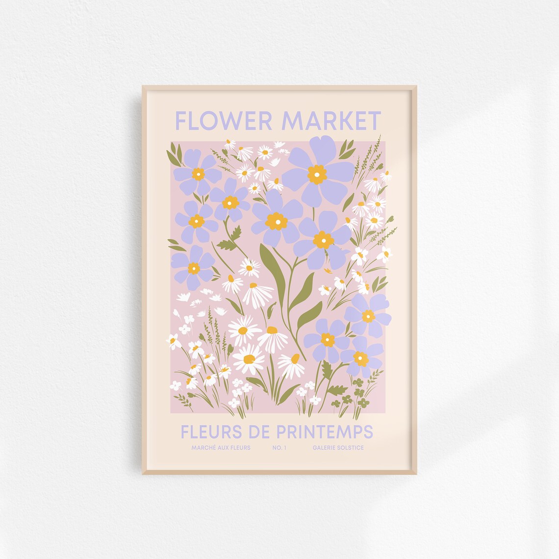 Spring Flower Market Art Print, Danish Pastel Decor