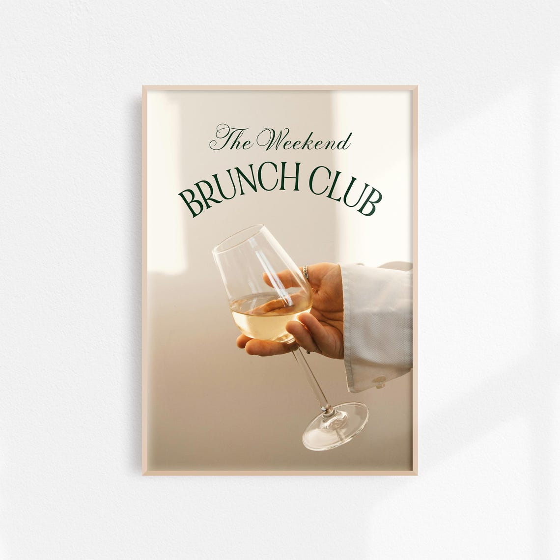 The Weekend Brunch Club Wine Glass Photography Kitchen Poster - Image 2