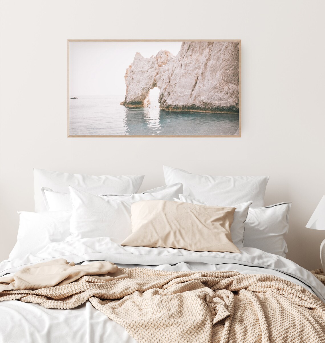 Greece White Sea Cliff Rock Arch Turquoise Water Travel Decor Poster - Image 3