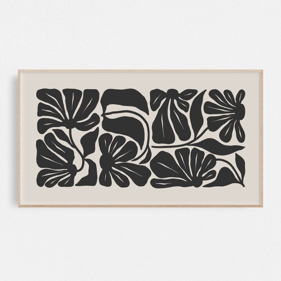 Japandi Botanical Abstract Art Print, Boho Neutral