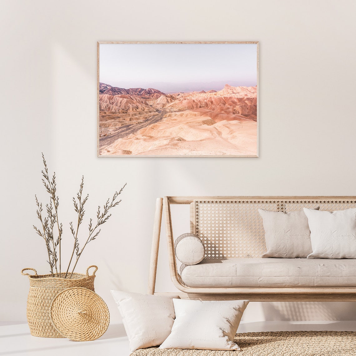 Death Valley Badlands Eroded Canyons in Warm Neutral Tones Poster - Image 2