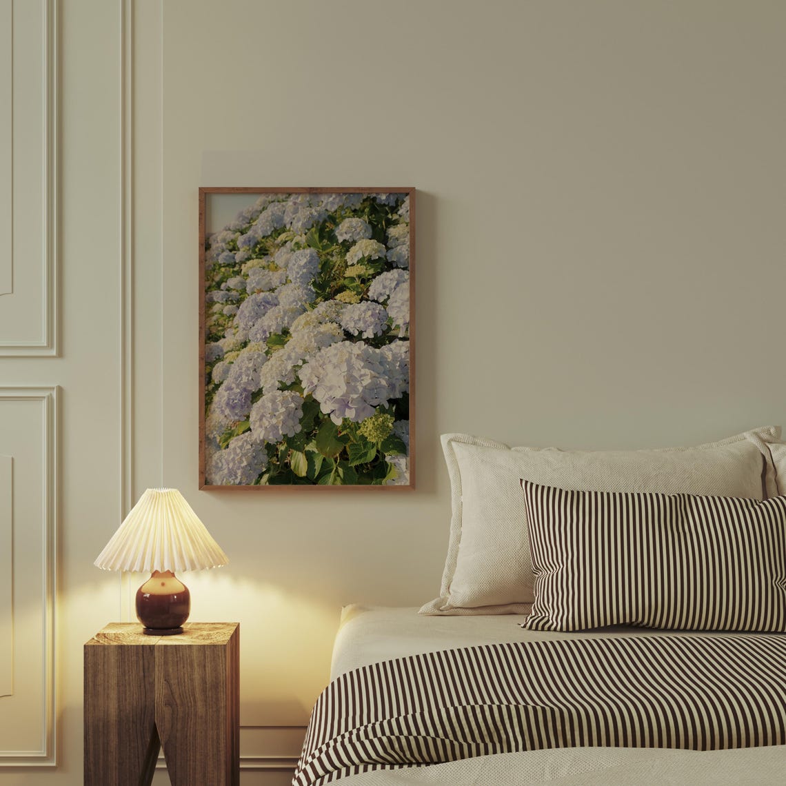 Lilac Hydrangea Blooms Garden Floral Photo Sunlit Vertical Poster - Image 3