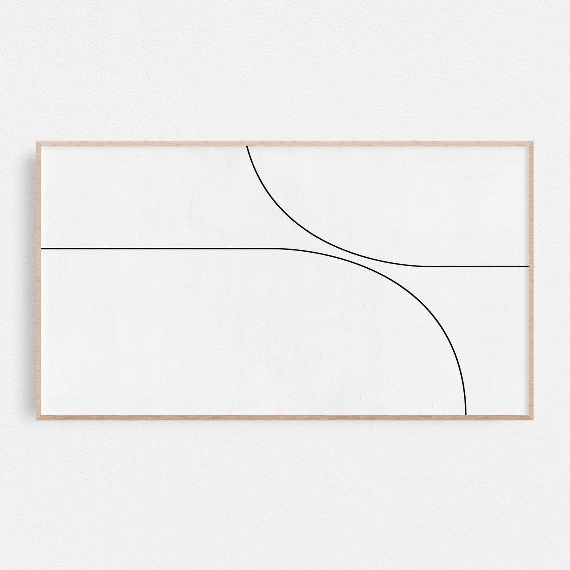 Minimalist Black Curved Lines on White Modern Abstract Line Poster