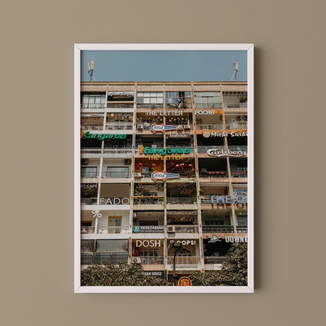 Saigon Cafe Apartment Building Facade Ho Chi Minh City Photo Print