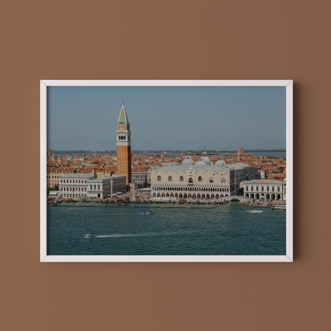 Venice St Marks Square Campanile Waterfront Panoramic Photo Poster