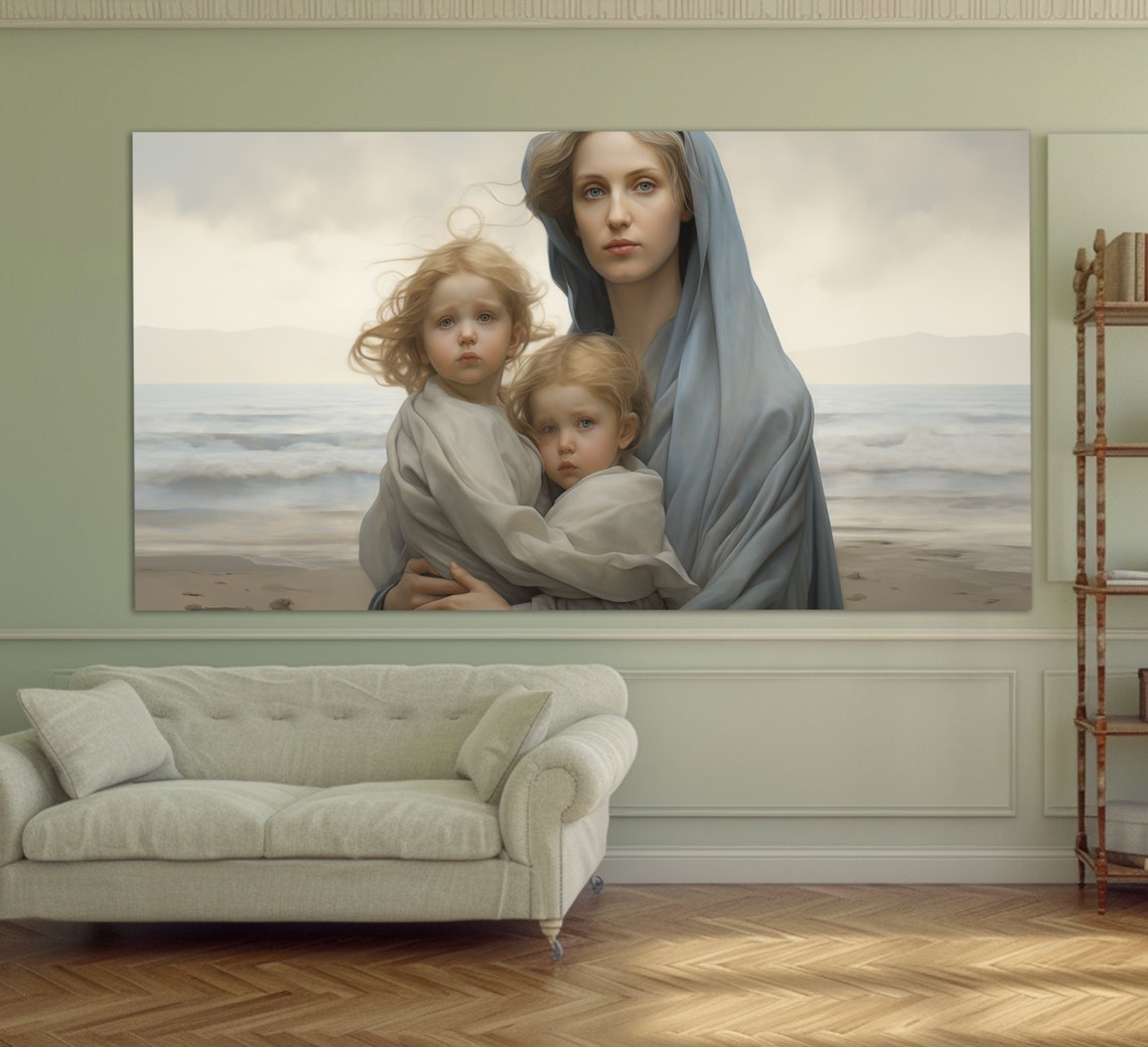 Family Wall Art Beautiful Woman With Children Print In A Vintage Painting Style Family Painting Maternity Hospital Wall Decor