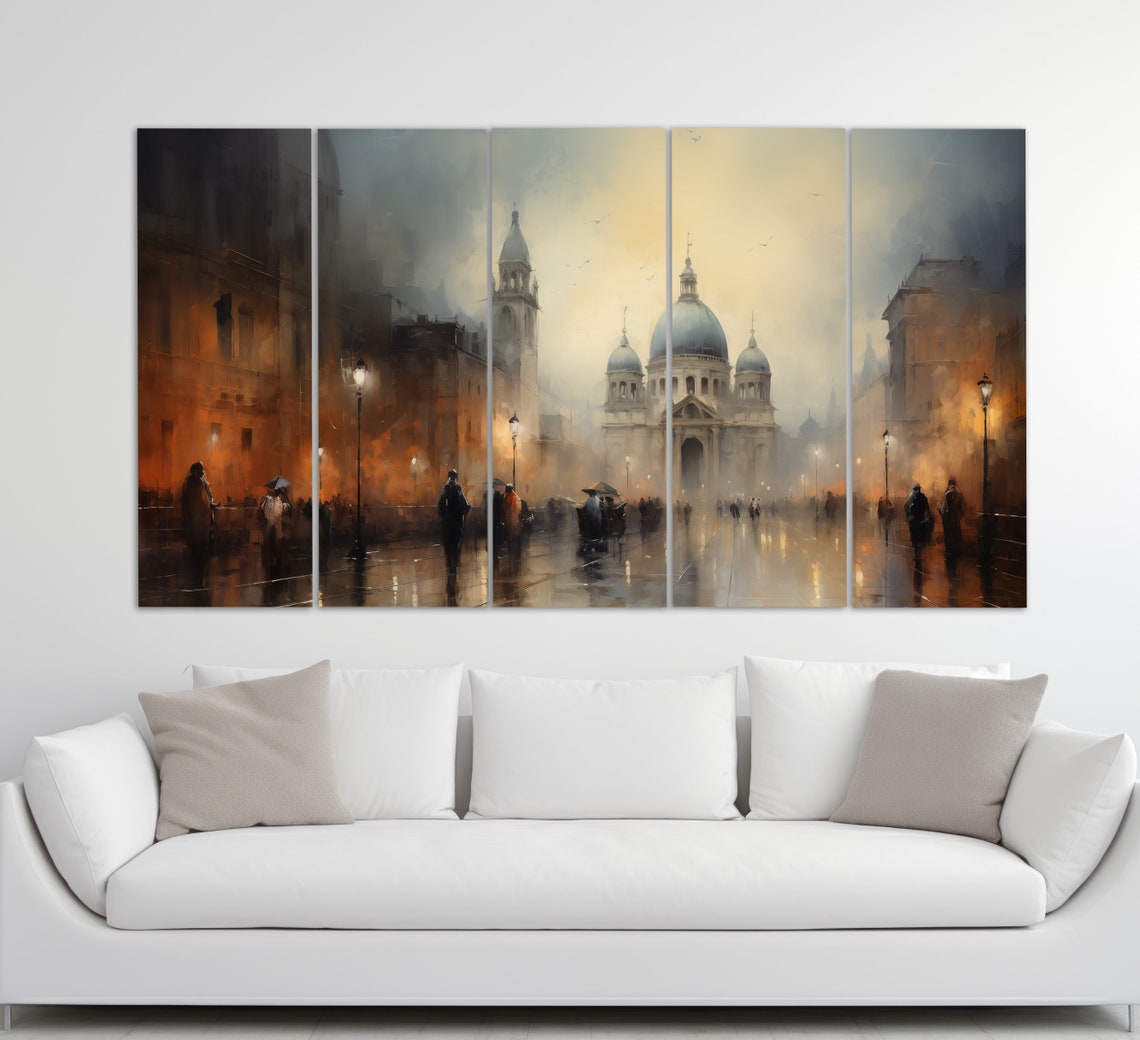 Milan Print In A Vintage Oil Painting Style Abstract Milan Wall Art Milan Painting Italian Wall Art Italy Art - Image 2