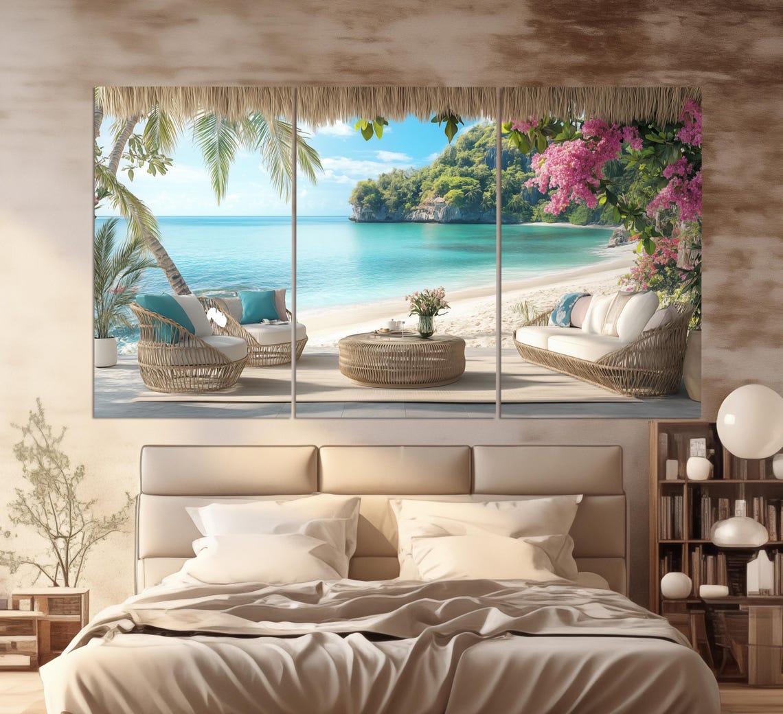Bali Tropical Beach Cabana Lounge Paradise View Travel Poster - Image 6