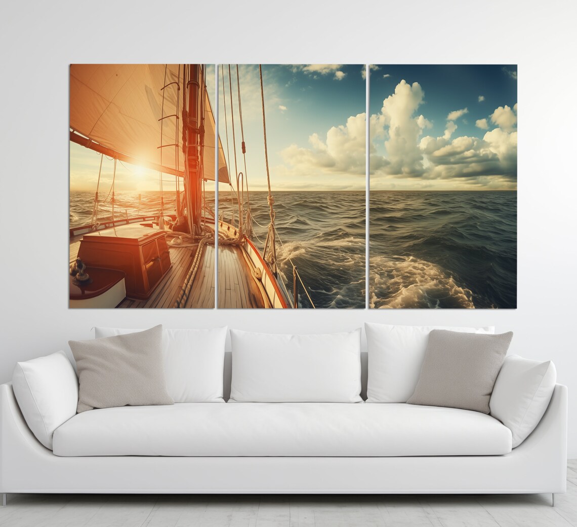 Sailing Yacht Nautical Travel Poster, Sailor Gift - Image 3