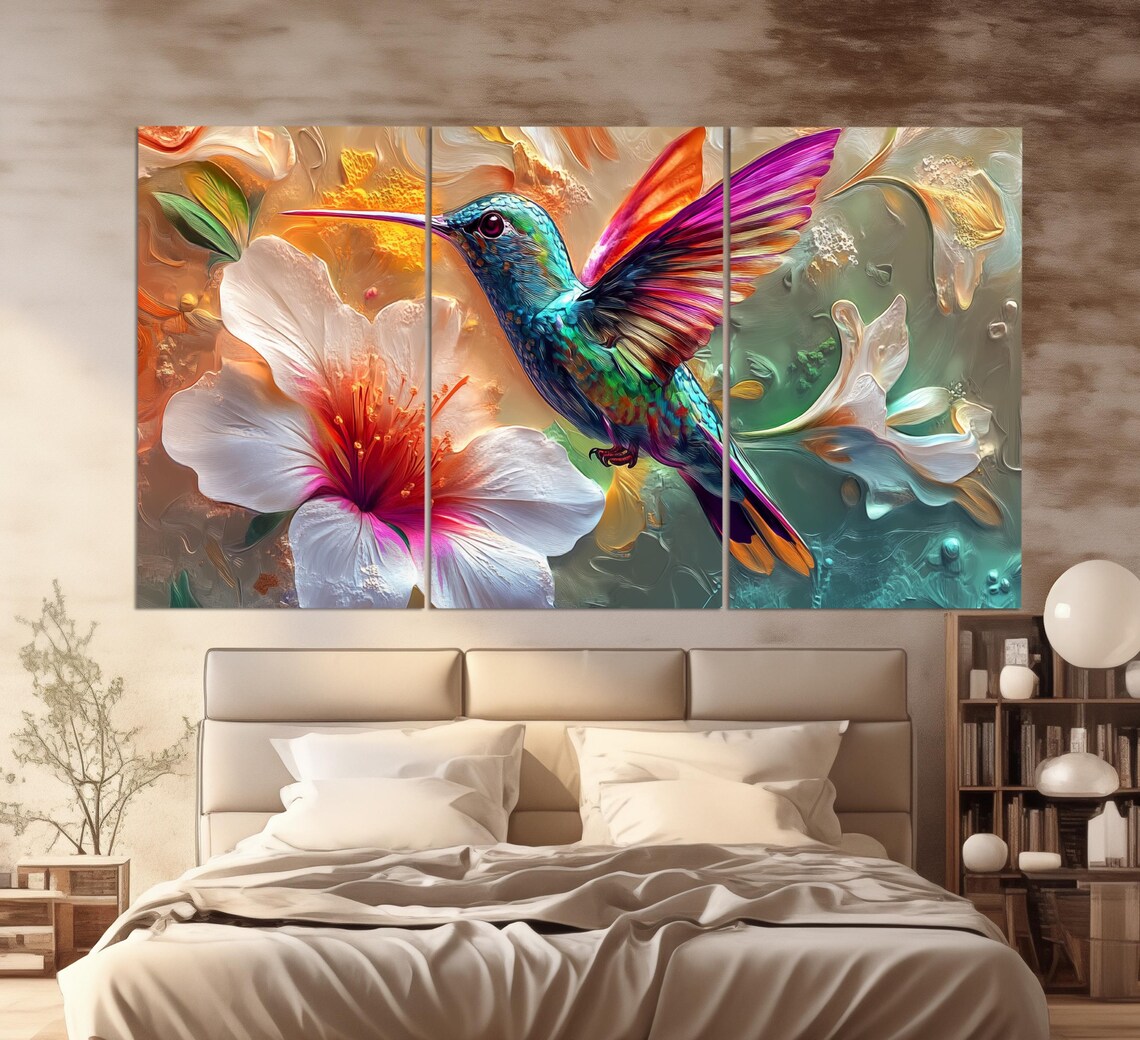 Colorful Hummingbird Art Print, Bird Wall Poster - Image 5