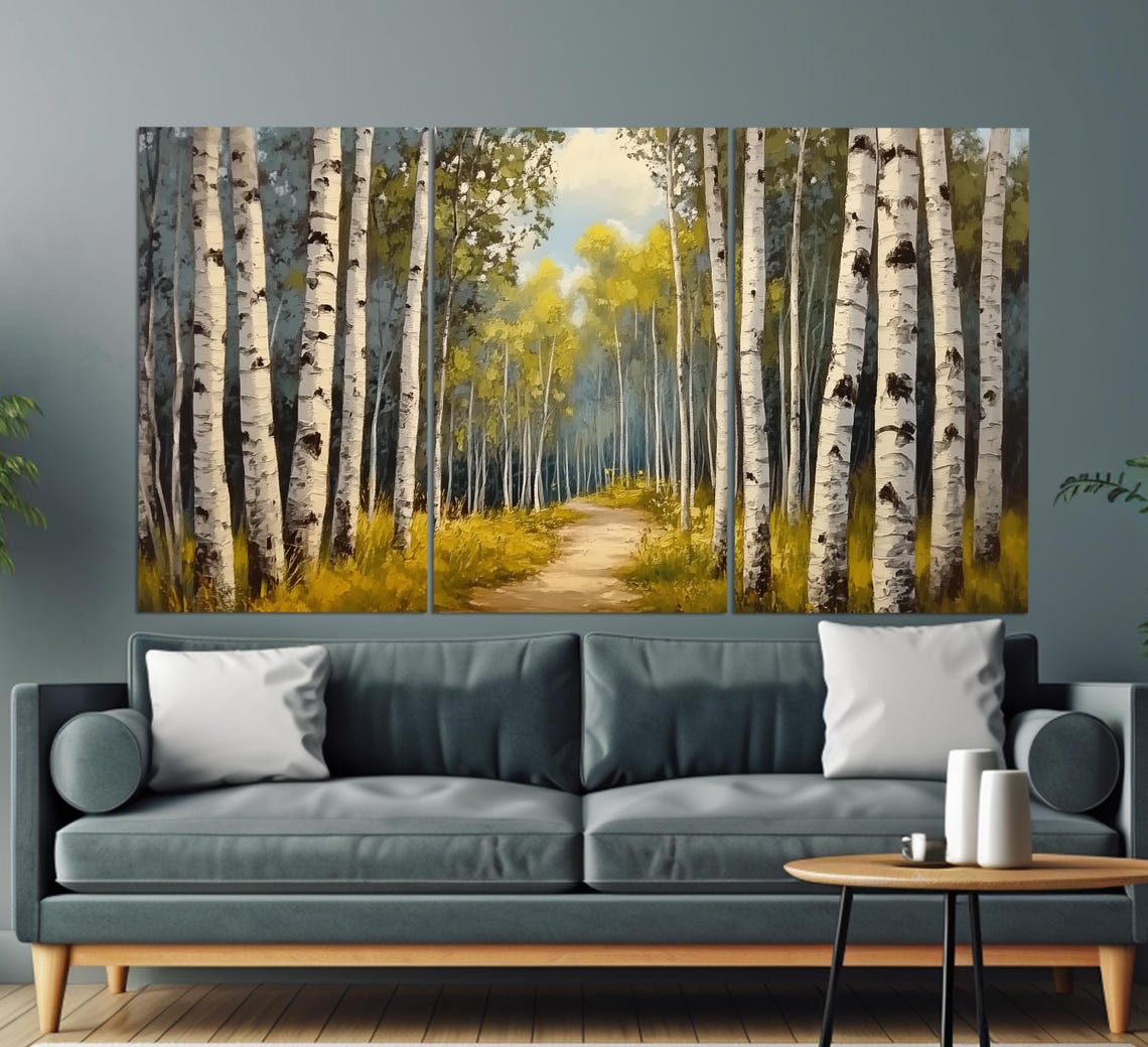 Sunlit Summer Forest Path Golden Light Trees Oil Painting Art Poster - Image 2