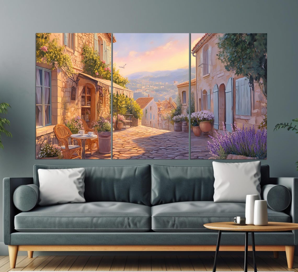 Scenic Provence Village Print In An Oil Painting Style Scenic French Wall Art Summer Provence Painting Provence Wall Art - Image 6