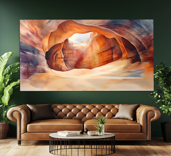 Antelope Canyon Arizona Watercolor Style Slot Canyon Light Beams Poster