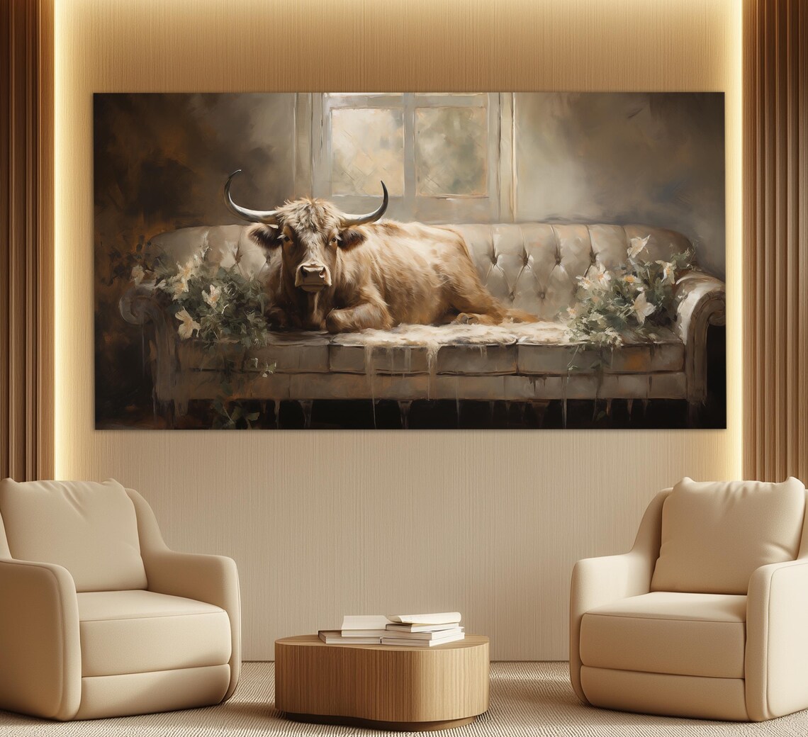Cow On The Sofa, Farmhouse Wall Decor Art Print - Image 4