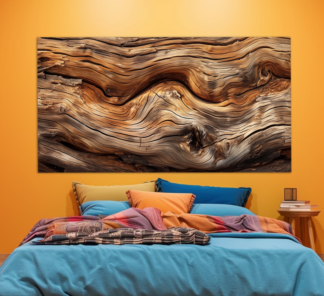 Wood Texture Art Print, Warm Tones Wall Decor - Image 3