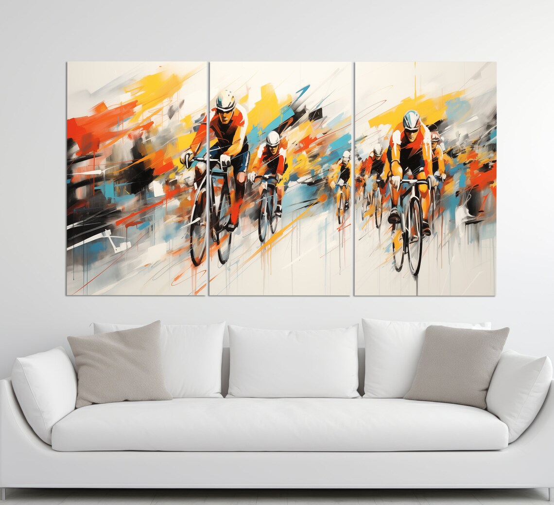 Abstract Cycling Print, Oil Painting Style Poster - Image 2
