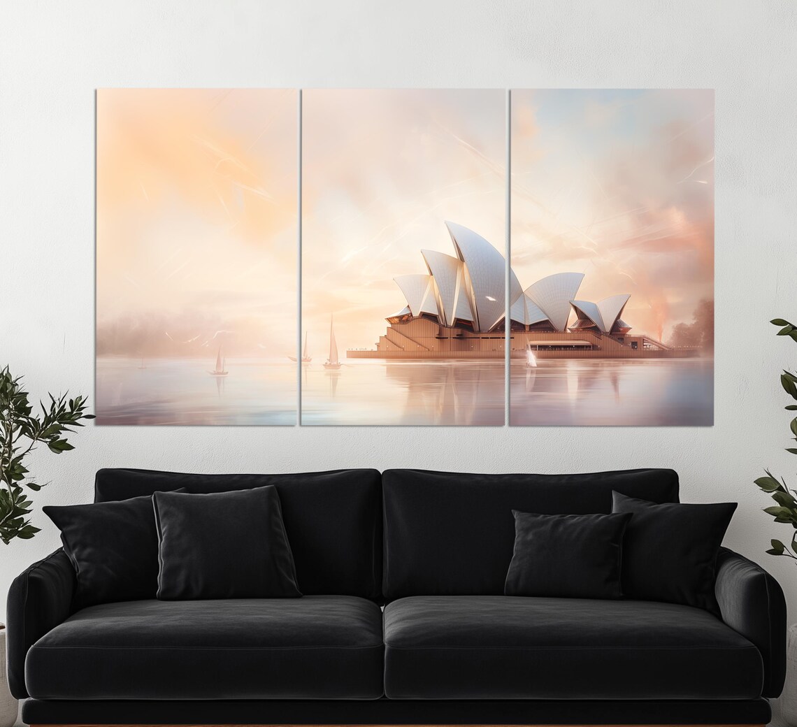 Sydney Opera House, Vintage Oil Painting Style Art Print - Image 6