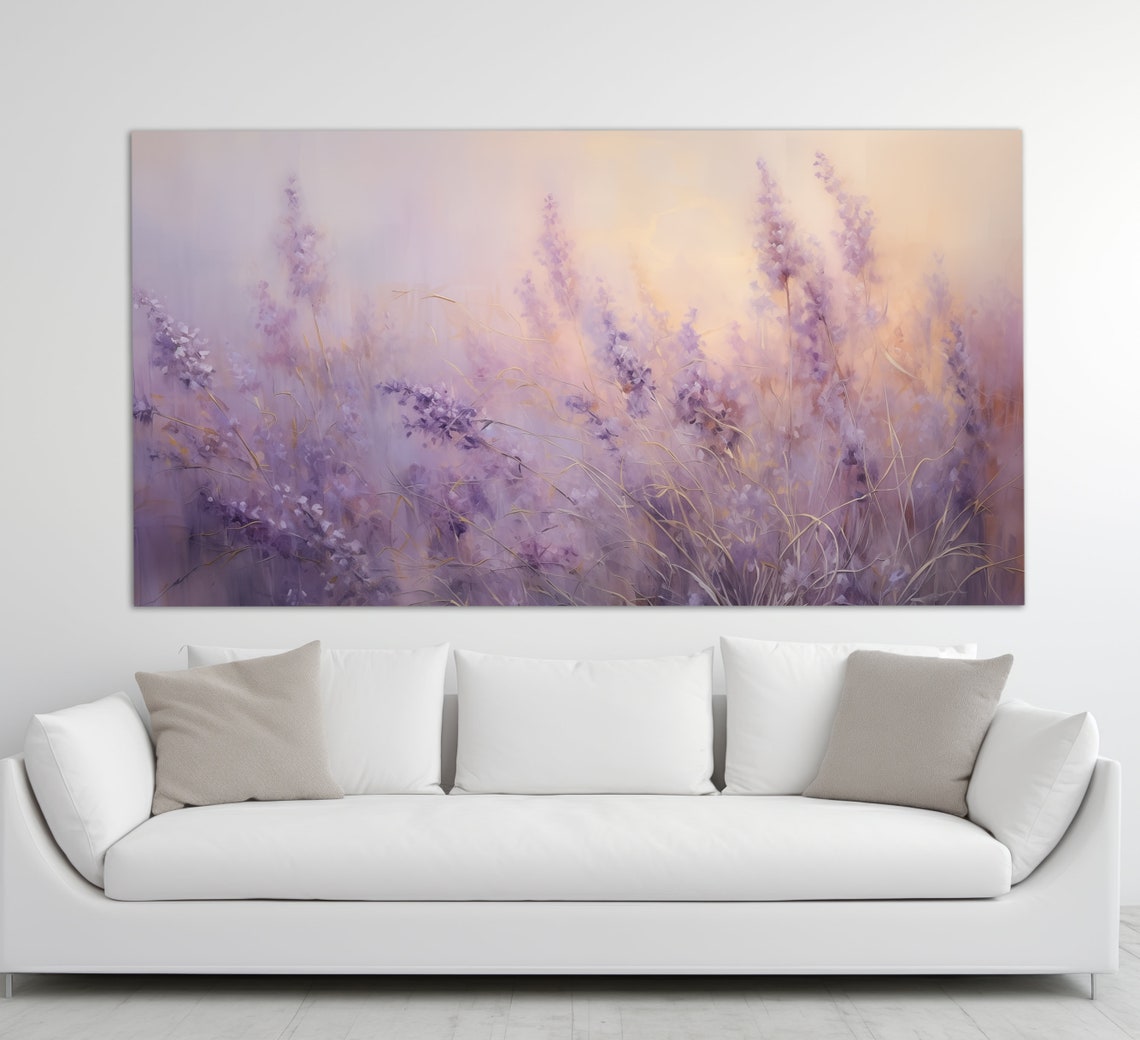 Soft Purple Lavender Bouquet Abstract Painterly Floral Wall Art Poster - Image 2
