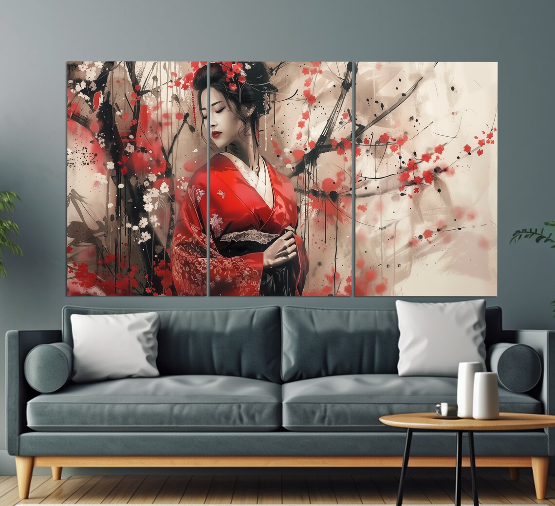Asian Woman Oil Painting Style Art Print - Image 2