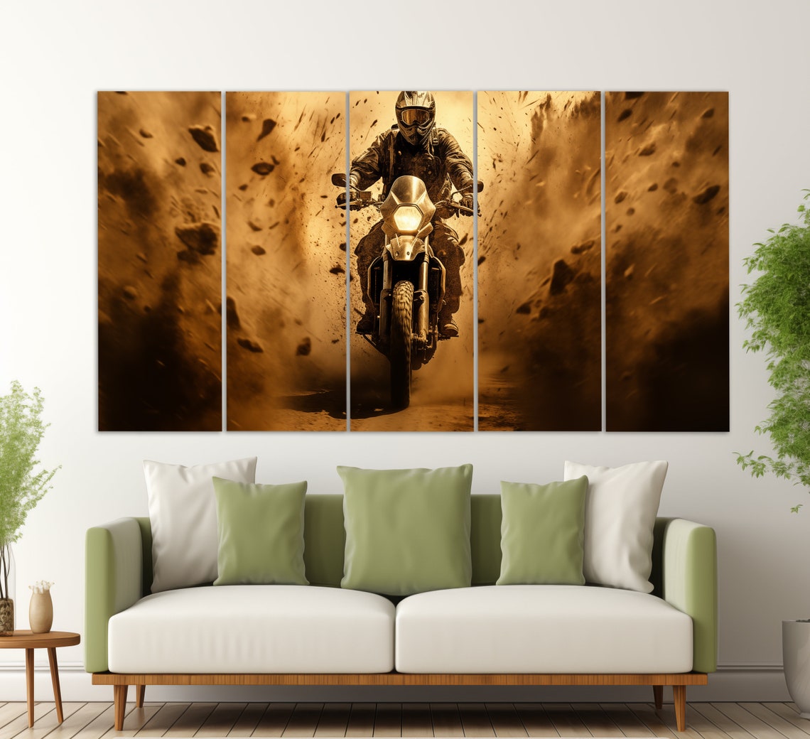 Dirt Bike Wall Art Motocross Print Motocross Wall Art Biker Gift Dirt Bike Painting Bikers Club Decor Dirt Bike Fun Gift - Image 2