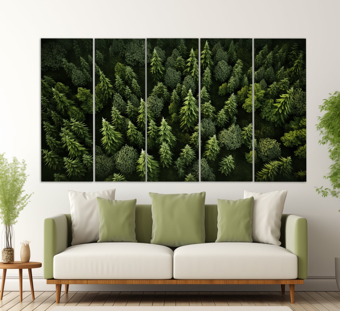 Aerial Forest Painting Art Print, Nature Wall Decor - Image 2