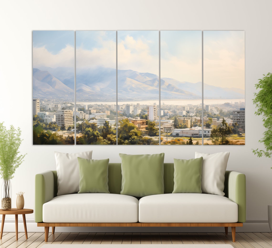 Tirana Print In A Vintage Oil Painting Style Abstract Tirana Wall Art Tirana Painting Albania Wall Art Albania Art - Image 2
