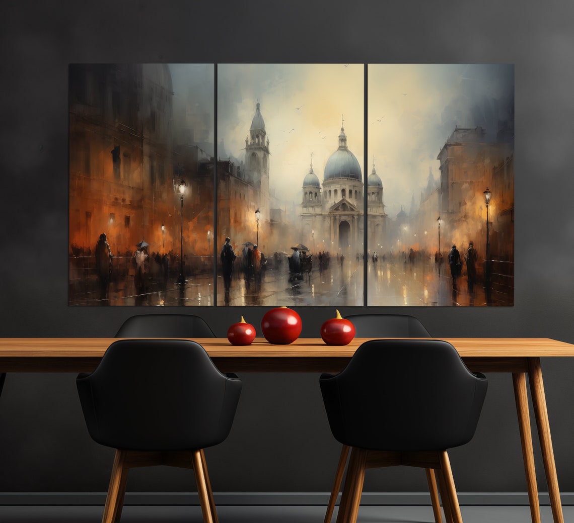 Milan Print In A Vintage Oil Painting Style Abstract Milan Wall Art Milan Painting Italian Wall Art Italy Art - Image 3