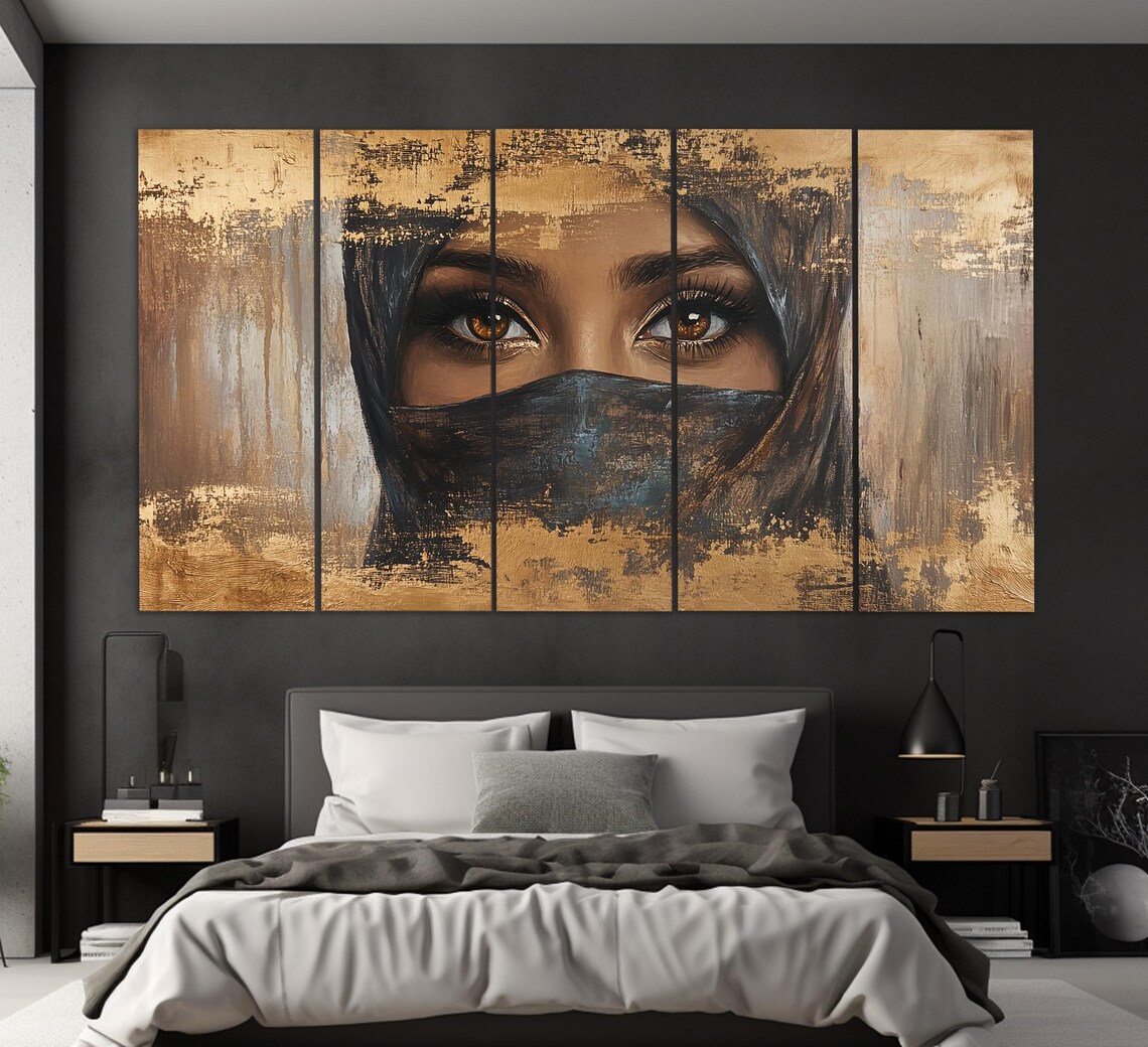 Arab Woman Vintage Oil Painting Style Art Print - Image 4