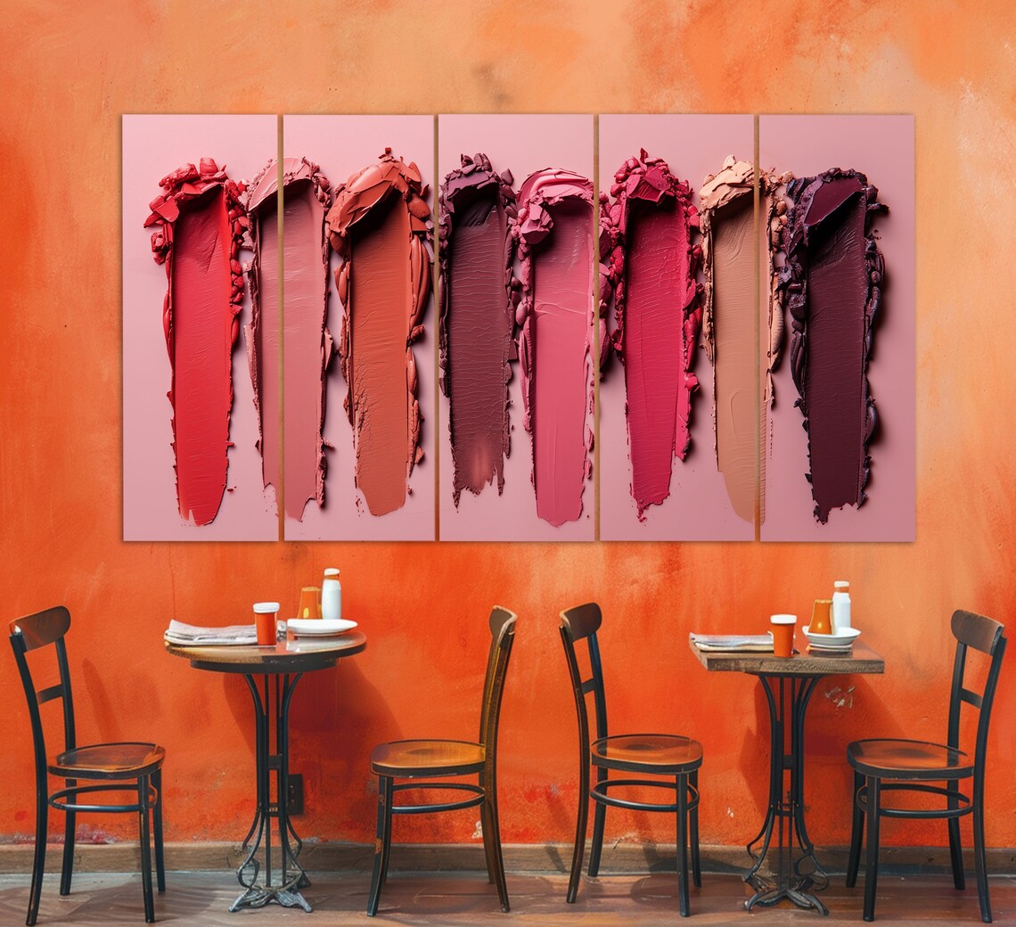 Lipstick Smears Shades Of Pink Beauty Salon Makeup Studio Wall Art Poster - Image 2