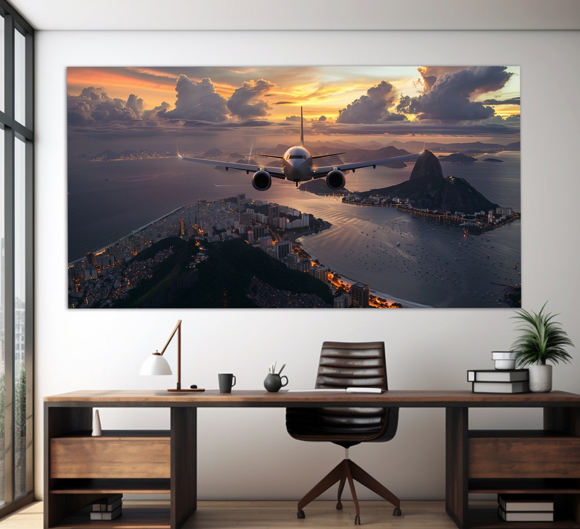 Aircraft Over Rio De Janeiro Print Rio Aerial Photography Bird Eye Rio Print Brazil Wall Art Brazil Print Brazil Art