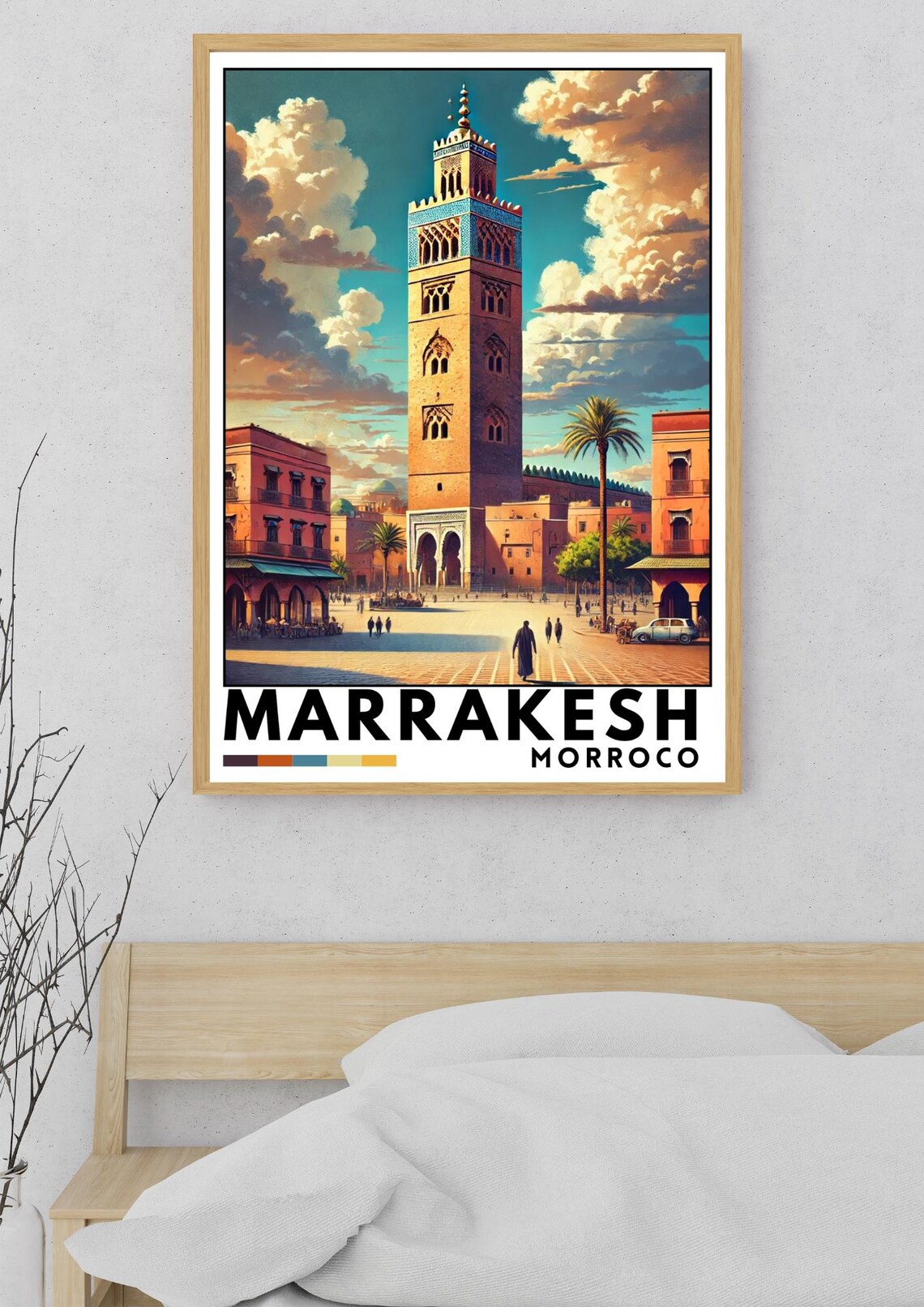 Marrakesh Morocco Koutoubia Minaret Golden Hour Vintage Poster - Image 5