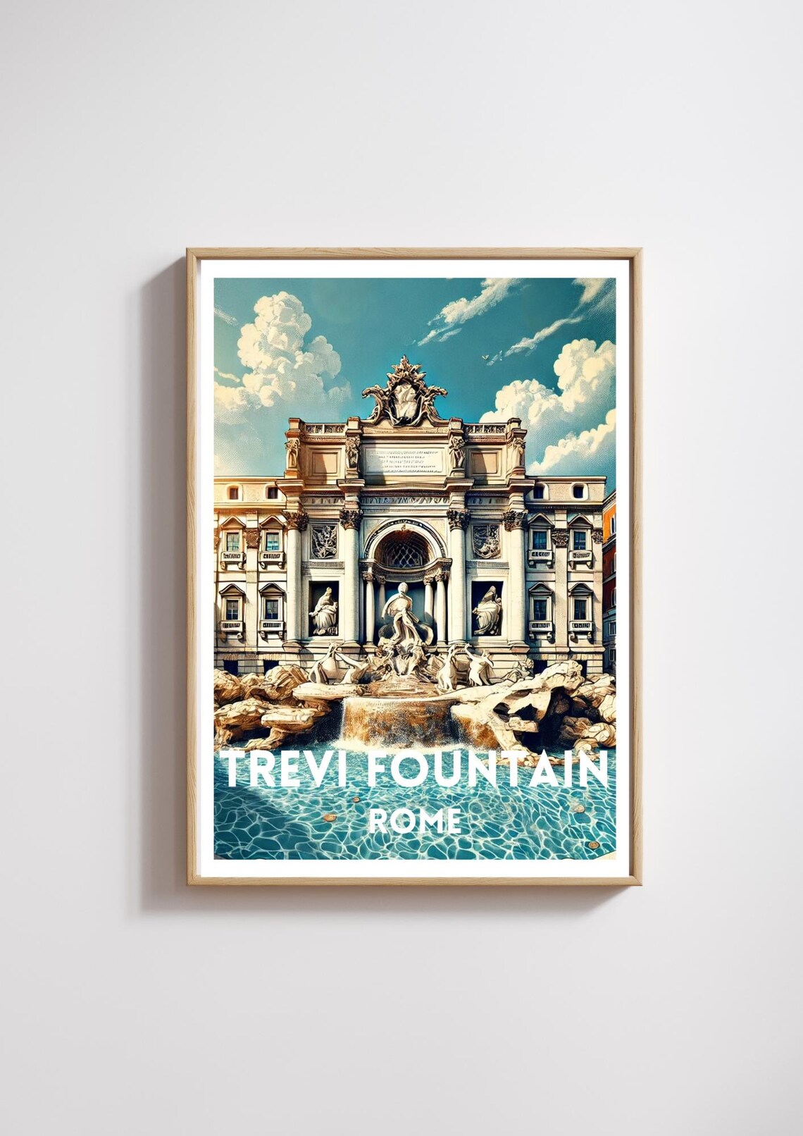 Rome Travel Print, Trevi Fountain Art Print