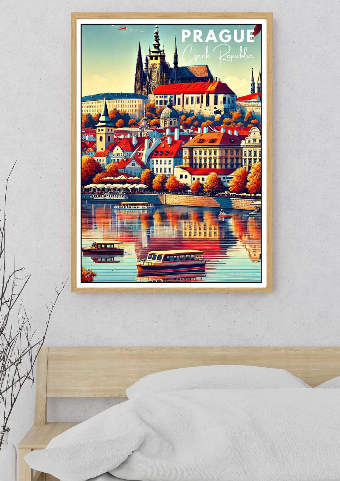 Prague Czech Republic Castle Old Town River Vintage Travel Poster - Image 5