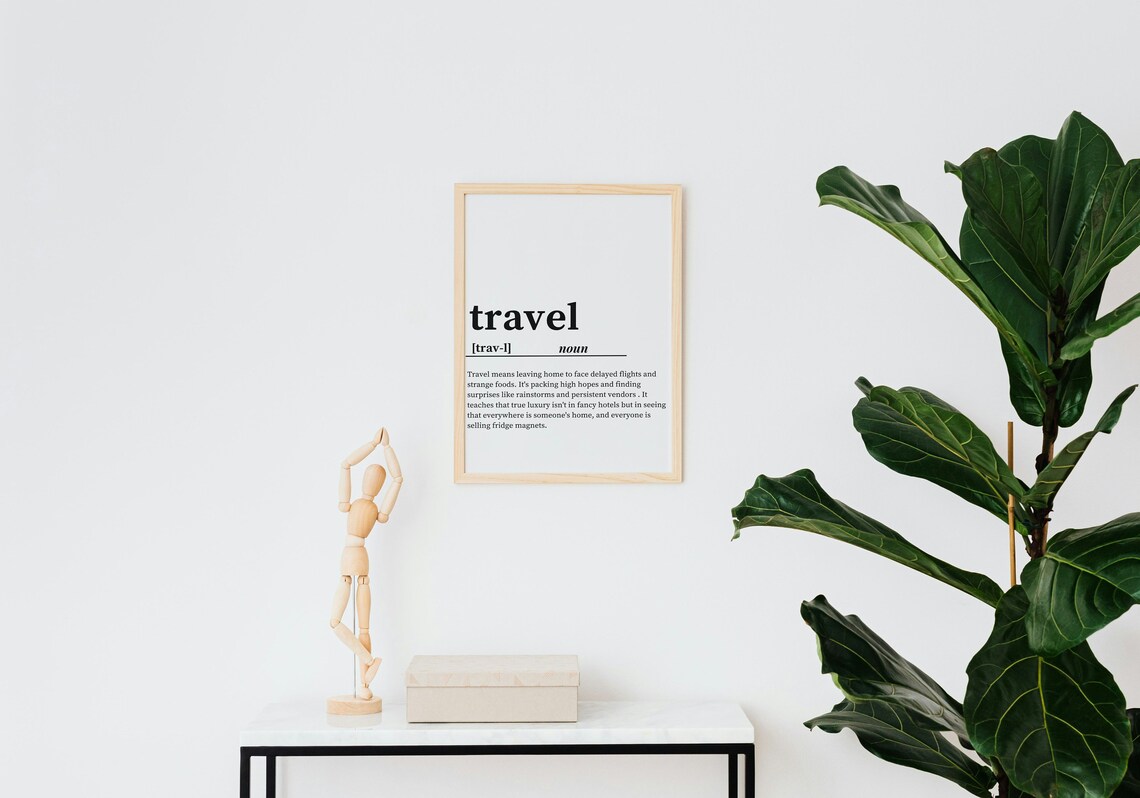 Travel Dictionary Definition Humorous Typography Quote Vintage Poster - Image 3