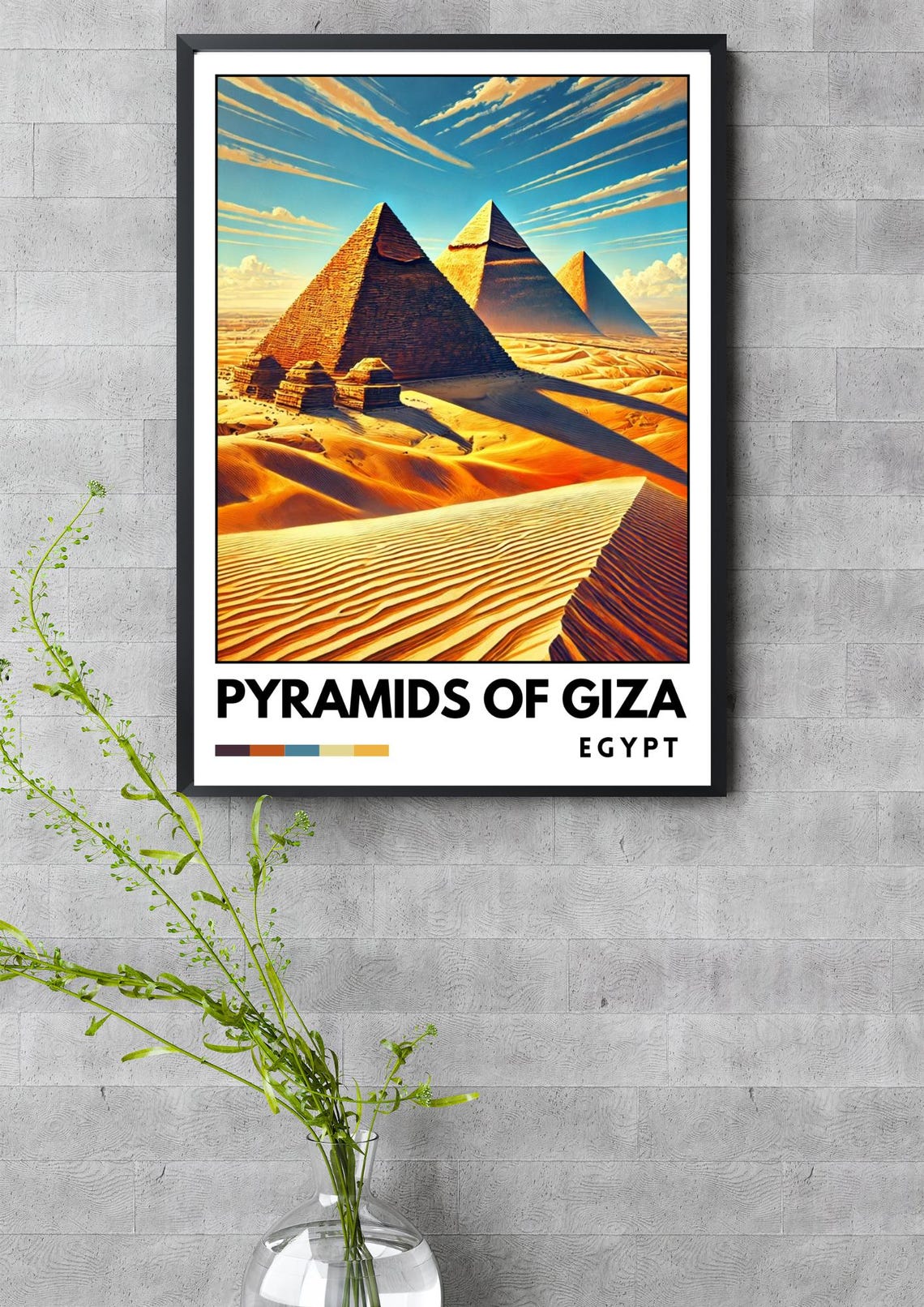 Pyramids of Giza Egypt Ancient Desert Sunset Vintage Travel Poster - Image 3