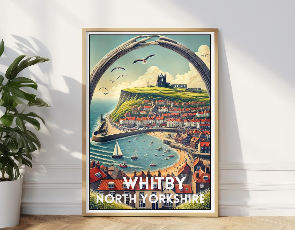 Whitby North Yorkshire Vintage Travel Poster Print