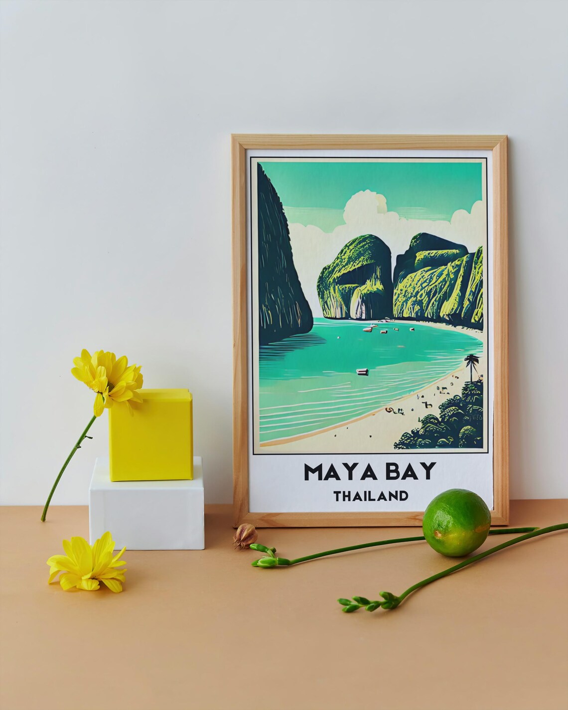 Maya Bay Thailand Phi Phi Island Tropical Beach Travel Poster - Image 4
