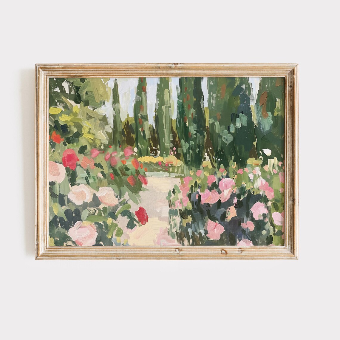 Rose Garden Oil Painting Landscape Art Print