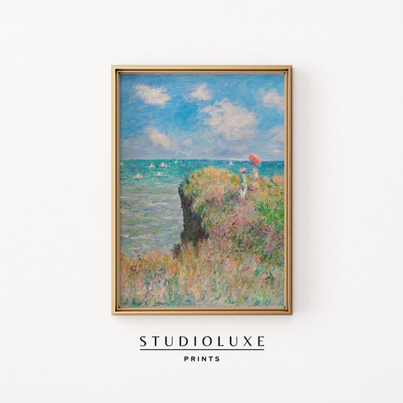 Claude Monet Print Coastal Granddaughter Wall Art Colorful Sea Landscape Poster French Impressionist Artwork
