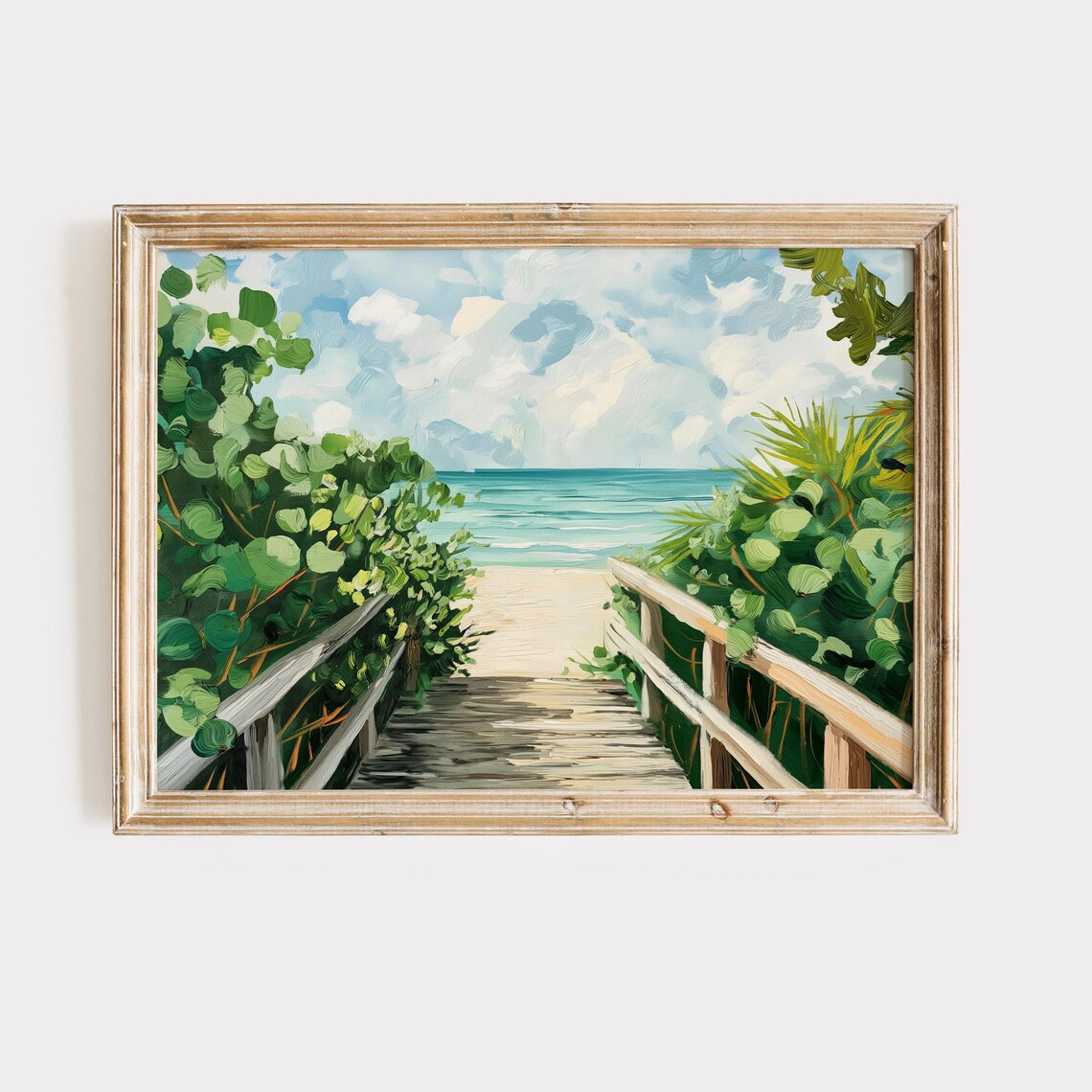 Beach Walk Vintage Florida Travel Poster